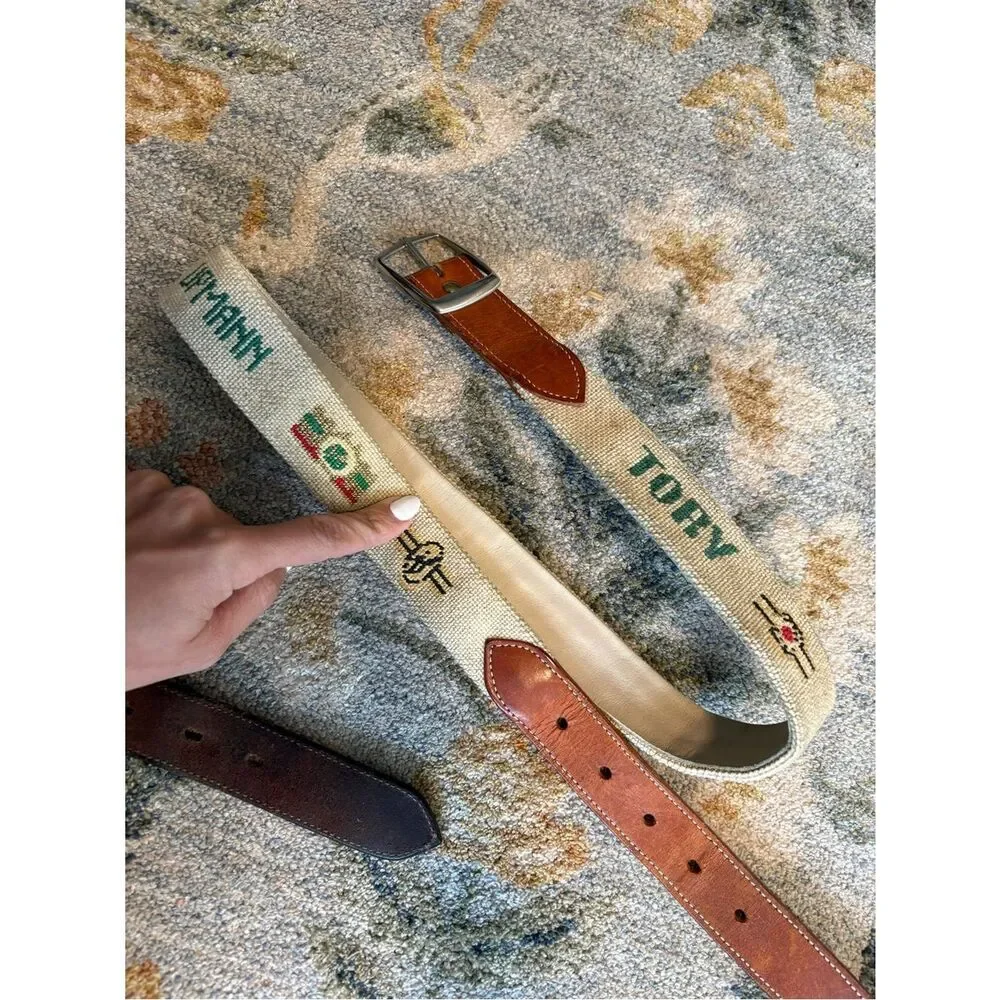 Tory Leather belt in size 36 canvas leather lot of 2